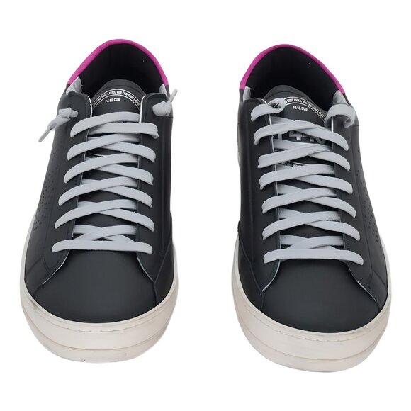 P448 John F22 Perforated Logo Sneaker Black Pink Heel Size 41